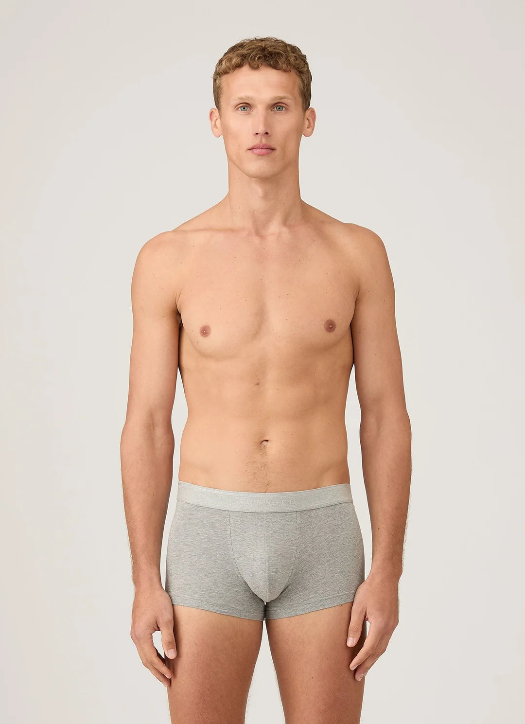 Sunspel Grey Melange Stretch Trunk