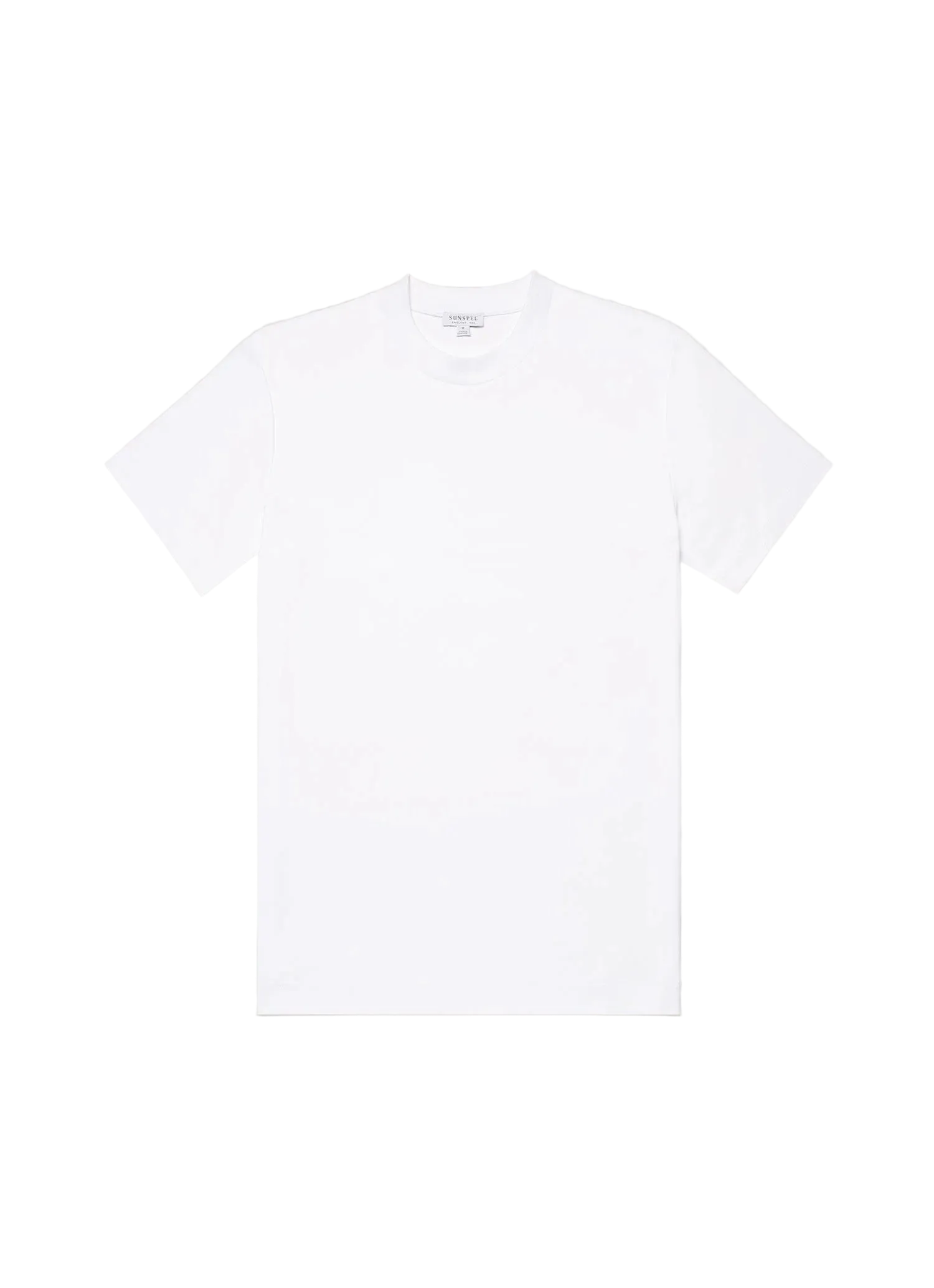 Sunspel Heavy Weight White T Shirt flat front