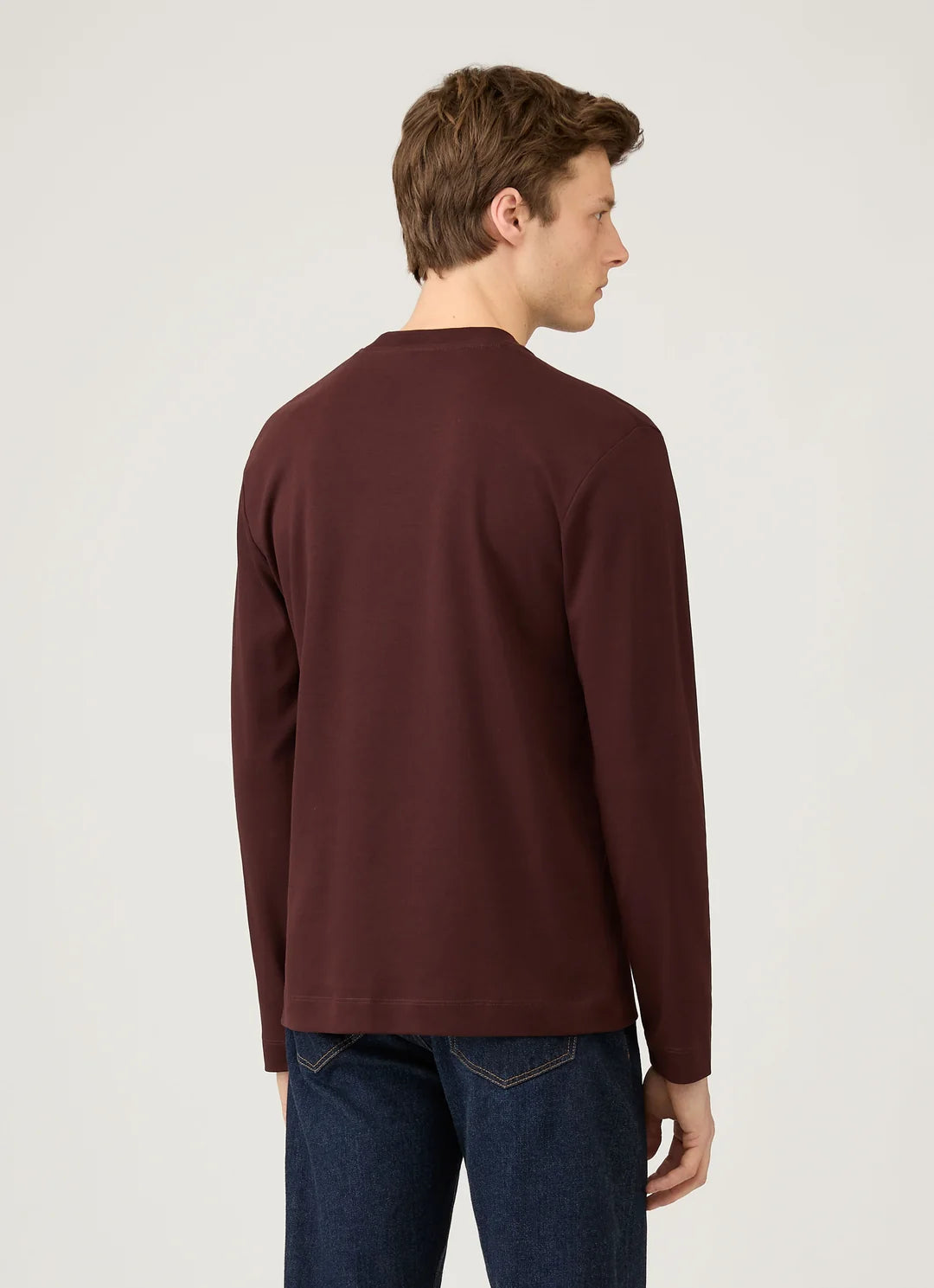 Sunspel Heavy Weight Bordeaux LS Tee