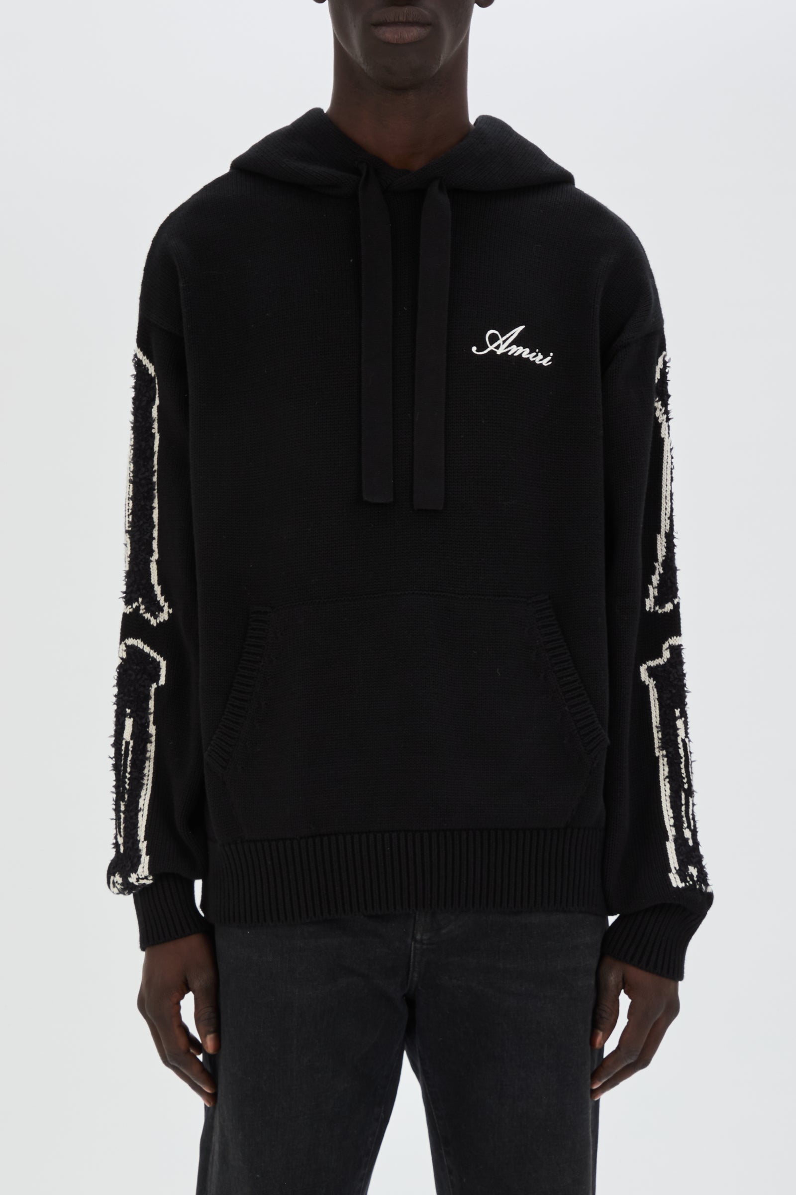 Amiri Black Bones Knit Hoodie