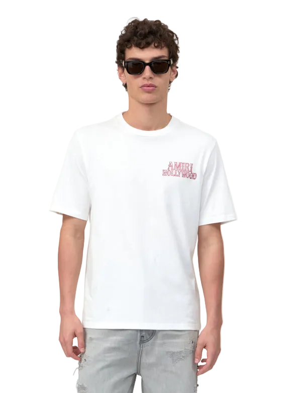 Amiri Hollywood City Ivory Tee model front