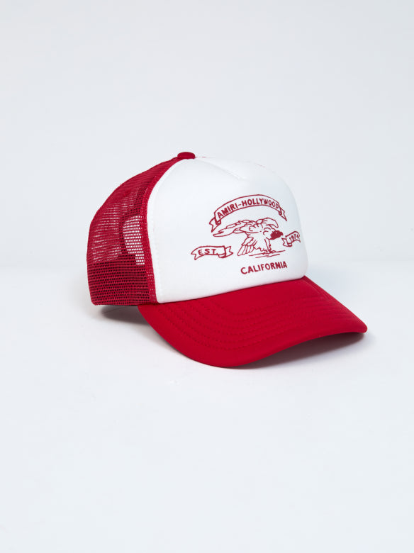 Amiri Eagle Red Trucker Hat front side