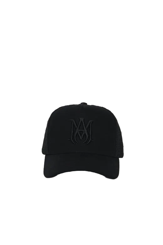 Amiri Canvas Black Trucker Cap